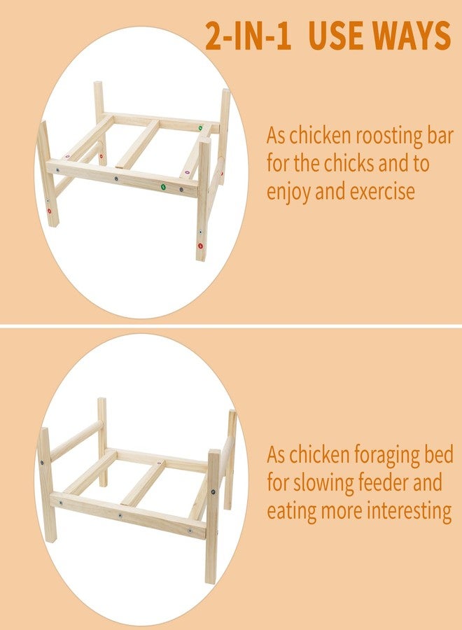 FlidRunest Extra-Large Wooden Chicken Toys, Natural Chicken Foraging Bed Toy for Coop, Multifunctional Training Perch Stand and for Poultry Chick, Hens, Rats - Image 4
